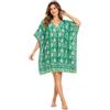 FIKIMOS Costume da bagno in cotone con stampa a blocchi da spiaggia con stampa Caftano Kaftan-No-1