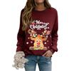 Lonya Felpa Donna Maglione Natalizio Manica Lunga Felpe Senza Cappuccio Casual Girocollo Pullover Autunnale e Invernale