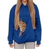 Generico Felpa Donna in Peluche con Tasca Senza Zip Porta Animali per Gatti e Cani Cappuccio e Coulisse Hoodie Donna Uomo in Pile Morbido Caldo per Casa e all'Aperto Pullover Porta Gatto Cane con Tasca