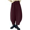 Generisch Pantaloni harem da donna a gamba larga, pantaloni lunghi da donna, per il tempo libero, pantaloni lunghi a vita alta, pantaloni sportivi autunnali, invernali, pantaloni comodi da trekking, leggeri