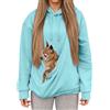 Generico Felpa Donna in Peluche con Tasca Senza Zip Porta Animali per Gatti e Cani Cappuccio e Coulisse Hoodie Donna Uomo in Pile Morbido Caldo per Casa e all'Aperto Pullover Porta Gatto Cane con Tasca