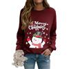 Lonya Felpa Donna Maglione Natalizio Manica Lunga Felpe Senza Cappuccio Casual Girocollo Pullover Autunnale e Invernale