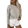 Generic Maglione Pullover Casual a Maniche Lunghe con Corsetto Monospalla da Donna Magliette Donna Manica Lunga Cotone Taglie Comode