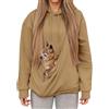 Generico Felpa Donna in Peluche con Tasca Senza Zip Porta Animali per Gatti e Cani Cappuccio e Coulisse Hoodie Donna Uomo in Pile Morbido Caldo per Casa e all'Aperto Pullover Porta Gatto Cane con Tasca