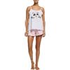 POMPEA Pigiama Donna Panda in Jersey di Cotone, Pigiama Corto Canotta con Stampa Effetto Glitter e Pantaloncino a Tinta Unita