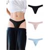 KEACUT Confezione da 3 Perizoma Sportivo da Uomo in Cotone con Retro a T Nero/Blu/Rosa
