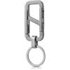 KeyUnity Titanio moschettone portachiavi, EDC portachiavi doppio cancello design