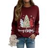 Lonya Felpa Donna Maglione Natalizio Manica Lunga Felpe Senza Cappuccio Casual Girocollo Pullover Autunnale e Invernale