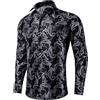SaoBiiu Camicie da uomo in seta blu a maniche lunghe jacquard camicia casual per feste di nozze e ufficio camicie, 1078, XXL