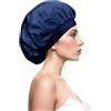 Desmend Cuffia per capelli in seta per dormire, previene l'effetto crespo, per uomini e donne, capelli ricci naturali, Blu Scuro, Medium-Large