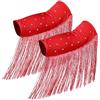 KiBcsLic 2 Pezzi Manicotti Latino Eleganti con Nappe Lunghe Poliestere Leggeri Accessori Costume Durevoli Perfetti per Ballo Pratica Donna Ragazza 21cmx