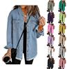 YGERGWE Giacche di jeans da donna, oversize, leggera, casual, con bottoni, camicia in jeans a maniche lunghe, per primavera e autunno