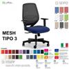 SEIPO MESH TIPO 3 MH0025 Poltrona schienale in rete braccioli Movimento sincro "R2" SEIPO ECOPELLE D2