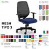 SEIPO MESH TIPO 3 MH0026 Poltrona schienale alto in rete con braccioli Movimento sincronizzato "R4" SEIPO ECOPELLE D2
