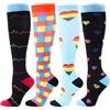 BISOUSOX Unisex Calze a Compressione da Uomo Donna 4Paia Calzini Running Sport Calza Altezza Ginocchio 15-20 mmHg Calze Compressione Graduata Uomo Calze Antitrombo Donna Regali per le Donne Incinte