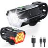 CIRYCASE Luci Bicicletta LED, Ricaricabili USB Luce Posteriore & Anteriore | Avvertimento Lato 360° Rotabile Alta Luminose, Faro Catarifrangenti Impermeabile IP65 Ciclismo Riflettore MTB/Corsa Portabile