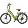ESKUTE C100 Plus Bici Elettrica, 26 Pollici Bicicletta Elettrica, Motore 250W, Batteria Rimovibile 36V 13Ah, Velocità Massima di 25 km/h, 7 Velocità, Display LCD, E-bike per Adulti