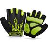 BTNEEU Guanti MTB Senza Dita Guanti Bici Gel Antiurto Antiscivolo, Mezze Dita Guanti Ciclismo Estivi Uomo Donna, Traspirante Guanti Sportivi Guanti Bicicletta per Outdoor Sport (Verde Chiaro,XL)