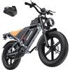 DEEPOWER Bici Elettrica, Batteria Rimovibile 48V 20Ah/35Ah/60Ah, Autonomia 110-250KM, Velocità Massima 25KM/H, Bici Elettrica Con Pneumatici Larghi 20"×4.0, 7 Marce, MTB Elettrica