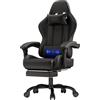 JUMMICO Sedia Gaming Ergonomica con Cuscino Lombare Massaggiante, Sedia Ufficio con Cuscino Lombare Massaggiante, Sedia Scrivania con Schienale Regolabile (90-135°), Capacità di Carico 150 kg, Nero