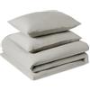 Amazon Basics Set Copripiumino Una Piazza e Mezza in Microfibra Prelavata,Extra Morbido con Effetto Naturale Arricciato,Non Necessita Stiratura,Copripiumino da 200x200 cm e 2 Federe da 50x80 cm,Grigio