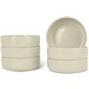 Amazon Basics Ciotole in Gres Smaltato, Set di 6 Pezzi, Lavabili in Lavastoviglie, 14cm, Avorio