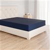 Amazon Basics Lenzuolo con angoli Piazze Francese, 140 x 200 x 30 cm, in 100% Microfibra con altezza da 30cm, Blu Navy