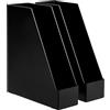 Amazon Basics Plastic Organizer - Portariviste, confezione da 2, Nero