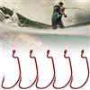 Generic da Pesca a Manovella in Nichel Rosso per Vermi - 50 Pezzi | Costruzione in acciaio ad alto tenore di carbonio, design con ardiglione affilato, adatto per vermi ed esche morbide,