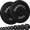 MOVIT® Dischi Pesi in Ghisa 0,5-20 kg, Set da 2 o 4 Pezzi, Foro 30/31 mm | Compatti e Resistenti alla Ruggine, con Peso Ben Leggibile; per Bilancieri, Manubri, Fitness e Allenamento a Casa
