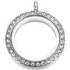 uxcell Living Floating Memory Locket, medaglione rotondo in acciaio inox con strass decorazione per artigianato fai da te e regali speciali