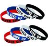 ZENRUIMING Never Give Up, 8 bracciali in silicone con incisione ispiratrice in inglese, per sport all'aria aperta, anello in gomma, unisex, accessori sportivi, regolabili, in silicone, senza gemma