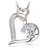 JewelryPalace Infinity - Collana con ciondolo in due colori di cuore e cubica, in argento Sterling 925, per donna, collana da ragazza, in argento di gioielli, collana regalo di compleanno 45 cm,