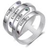 Gaosh Anello Personalizzato con Nome e Pietra Natale per Donna, Anello di Promessa Regolabile in Acciaio Inossidabile Regali di Compleanno per Mamma Nonna Coppie San Valentino e Festa della Mamma