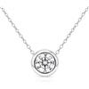 Remo Gammella Collana Donna Punto Luce Argento 925 Bagnato Oro Bianco con Zircone Bianco 6,5 mm Collana Regolabile 42-45 cm e Pendente Cipollina Elegante Idea Regalo