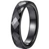 Musihy Fedi nuziali lisce sfaccettate in ceramica, 4mm/6mm per Uomo Donna