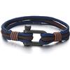 COOLSTEELANDBEYOND Vite Ancoraggio Grillo Braccialetto, Uomo Donna Navy Blu Marrone Corda Bracciali Avvolgere, Nautico Fascia di Polso