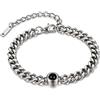 Grovjewfit Bracciale Foto Personalizzato con Proiezione per Uomo Donna Braccialetto con Immagine Nascosta nel Ciondolo Gioiello in Acciaio Titanio Regali per Coppie, Anniversari e San Valentino