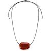 Grozilym Collana con ciondolo a forma di fagiolo da donna, con ciondolo minimalista a forma di ciottoli su cordoncino nero regolabile, collana in oro grosso