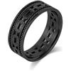 Ayoiow Anello Uomo Acciaio Inossidabile, Forma di Catena di Corda Intrecciata Anello in Tungsteno 6 mm Anelli Uomo Vintage Acciaio Acciaio Inossidabile Nessuna Pietra Preziosa, Taglia 14-30