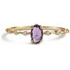 PERIMADE Anello impilabile con ametista naturale, da donna, con zirconia cubica, impilabile, ipoallergenico, in argento Sterling 925, per compleanno, anniversario, mamma, moglie