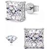 Morfetto Moissanite Orecchini Uomo Donna Argento 925 Placcatura Oro 18K | Orecchini Punto Luce Ipoallergenici Argento S925 con Moissanite Taglio Princess Brillante Color D VVS1 Alternativa Diamante