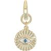 amor - Ciondolo Charm da Donna in Argento 925 - Placcato Oro/Dorato - con Zircone - Design ad Occhio - AMR-P0124