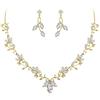 Clearine Set di Gioielli per Matrimonio per Donne Orecchini di Collana in filigrana con Fiore a Goccia CZ Retro Oro Trasparente