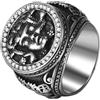 Cupimatch Anello Medusa con diamante in acciaio: anello in acciaio inossidabile al titanio 316L, per uomo e donna