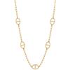 Générique Collana lunga da donna, placcata oro 18 K, in acciaio inossidabile 316L, catena regolabile a maglie ovali, gioiello alla moda, resistente all'acqua, regalo da donna
