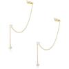 PHNIBIRD ear cuff orecchini donna con zirconi cubici Catena orecchini pendenti oro 14k Placcato Placcato Look stratificato Senza buchi extra ipoallergenici gioielli donna moda idee regalo per lei