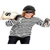 W WIDMANN MILANO Party Fashion - Costume da ladro per bambini | Set di 3 pezzi con maglietta, berretto e maschera per gli occhi per il Carnevale e le feste a tema