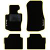 QUEMAR Tappetini Auto per Serie 3 F30 2012-2019, Bordo Giallo, 2 Ricami | anche F31 / Kit Tappeti Moquette e Gomma su Misura / Set 2 Anteriori + 2 Posteriori / Ricami e Colori Personalizzati