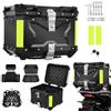 MAXALANCE Bauletto per moto in alluminio, 45 l, bauletto posteriore impermeabile universale, chiusura rapida con serratura, imbottitura per lo schienale, fodera interna, bauletto posteriore Enduro